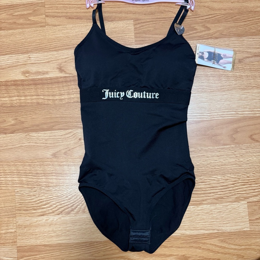Juicy Couture Classic Black shapewear women’s bodysuit small fits tight 4 to 6